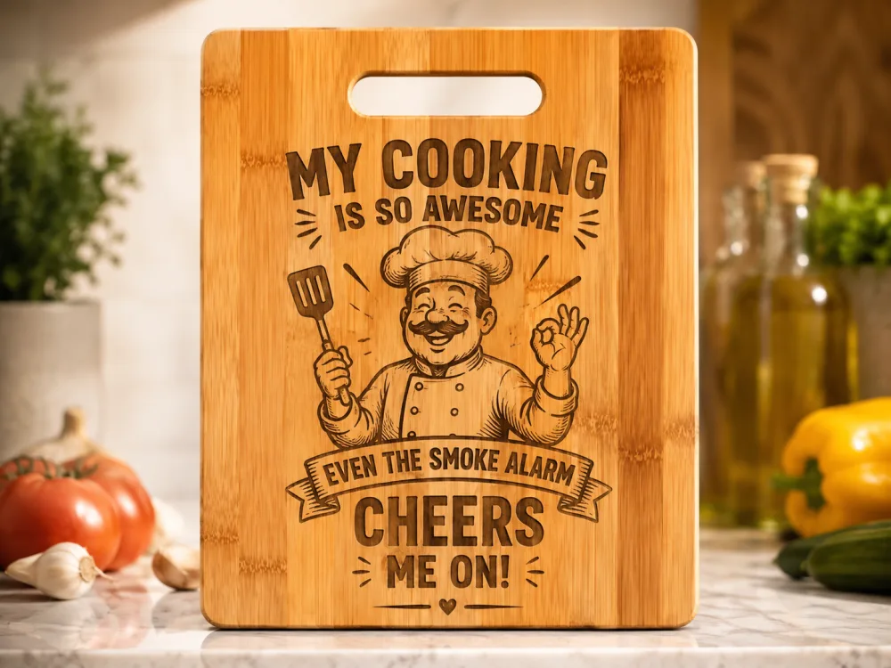Personalised Bamboo Chopping Board – Custom Laser Engraved
